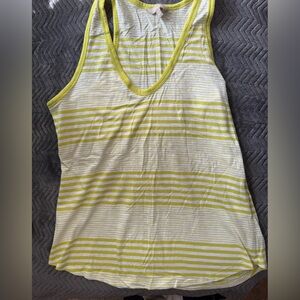 Banana Republic Woman’s Yellow and White Striped tank top